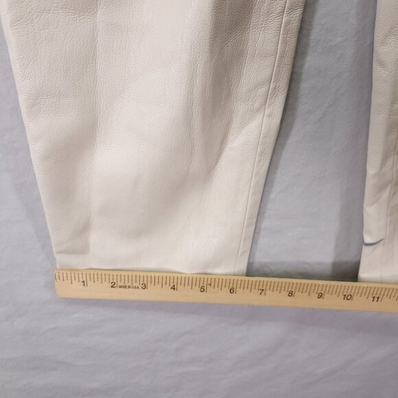Nanushka Vegan Leather Pants Size XS Taper Ivory High Rise Pockets - Picture 15 of 16
